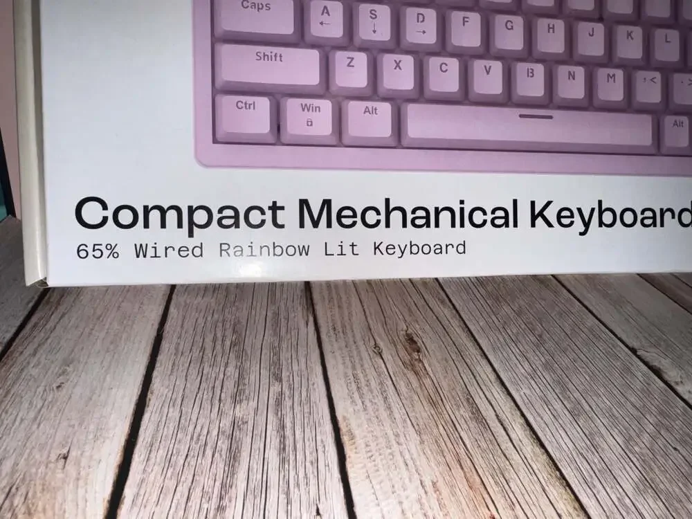 North Compact 65% Wired Mechanical Keyboard with Rainbow Lighting - Pink